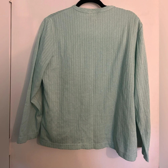 Blair Size Large Twin Set with short sleeve shell! Shimmer mint color! NWOT - Picture 2 of 7